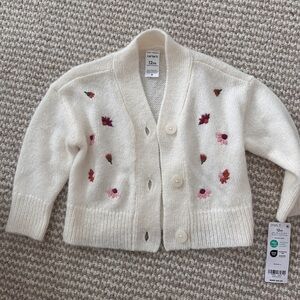 Carter's Cream Cardigan with Multicolor Floral Design
